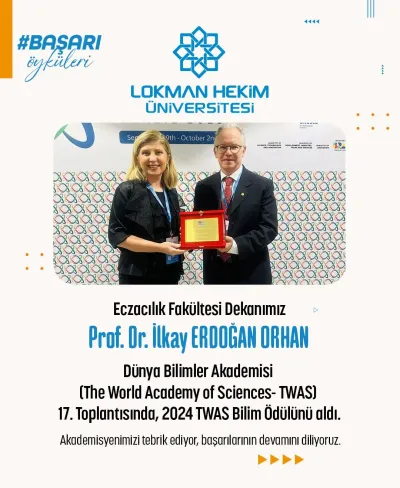 Prof. Dr. İlkay ERDOĞAN ORHAN’a 2024 TWAS Bilim Ödülü