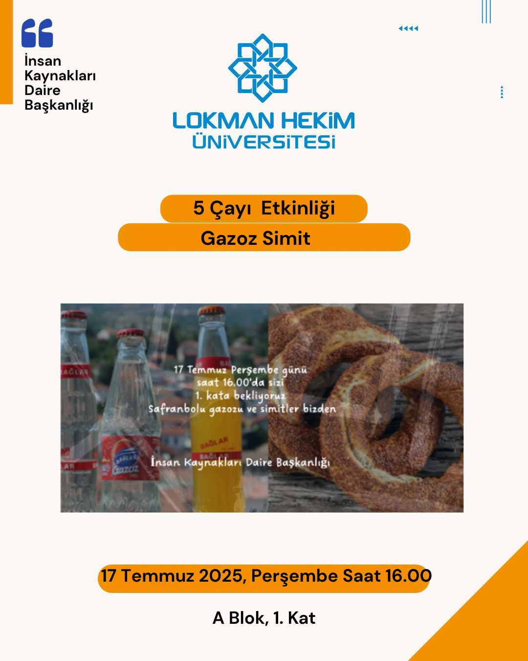 5 Çayı Etkinliğinde Gazoz Simit
