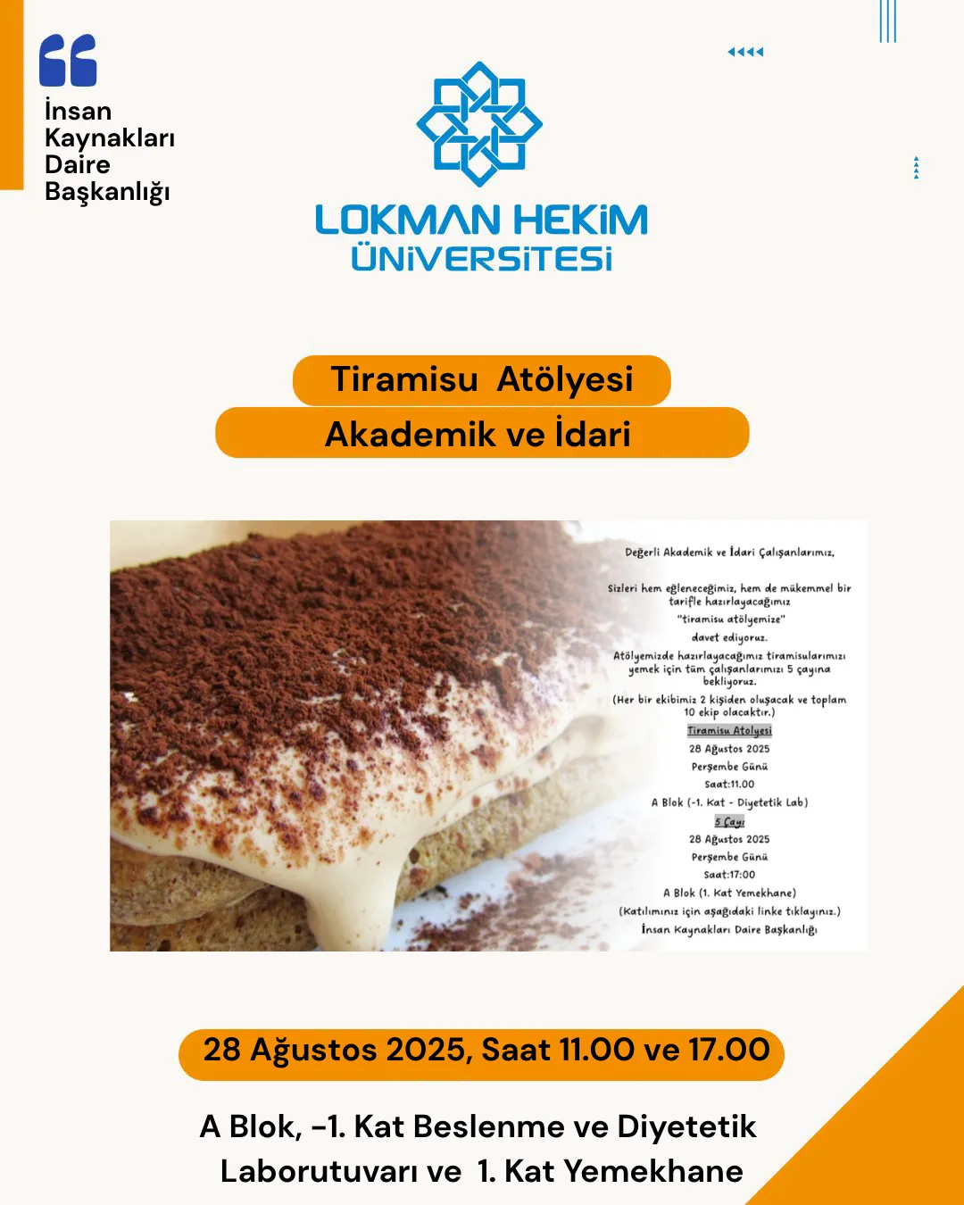 Tiramisu Atölyesi Daveti