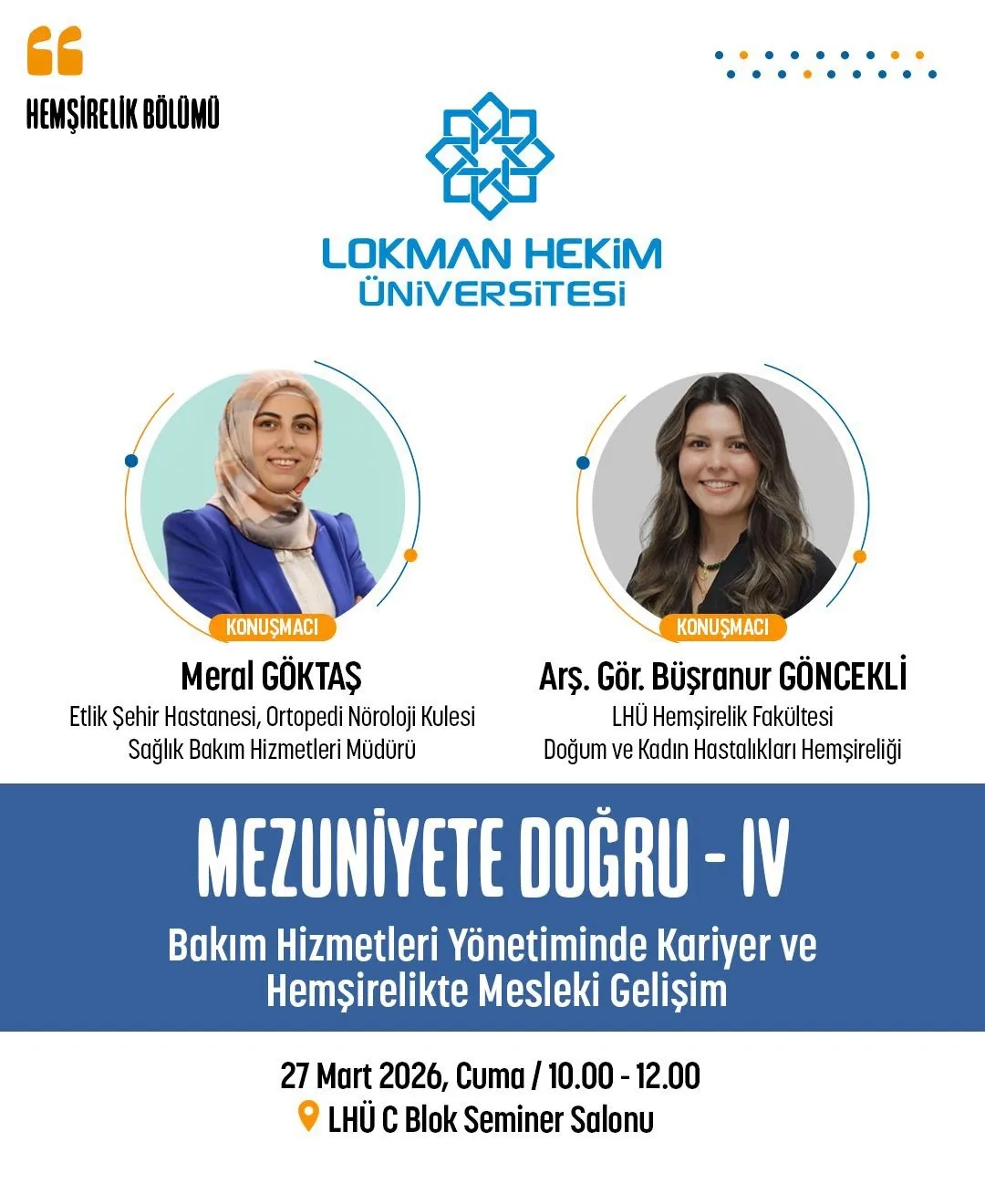 Bakım Hizmetleri Yönetiminde Kariyer ve Hemşirelikte Mesleki Gelişim