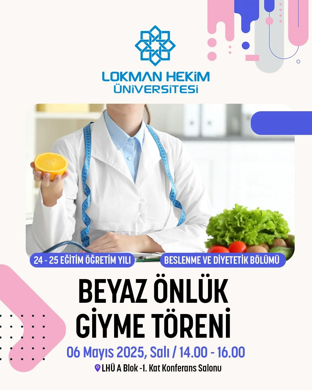 Beslenme ve Diyetetik Bölümü Beyaz Önlük Giyme Töreni