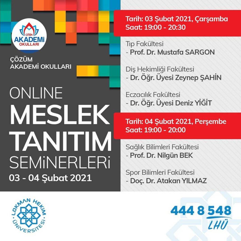 Çözüm Akademi Okulları Online Meslek Tanıtım Semineri
