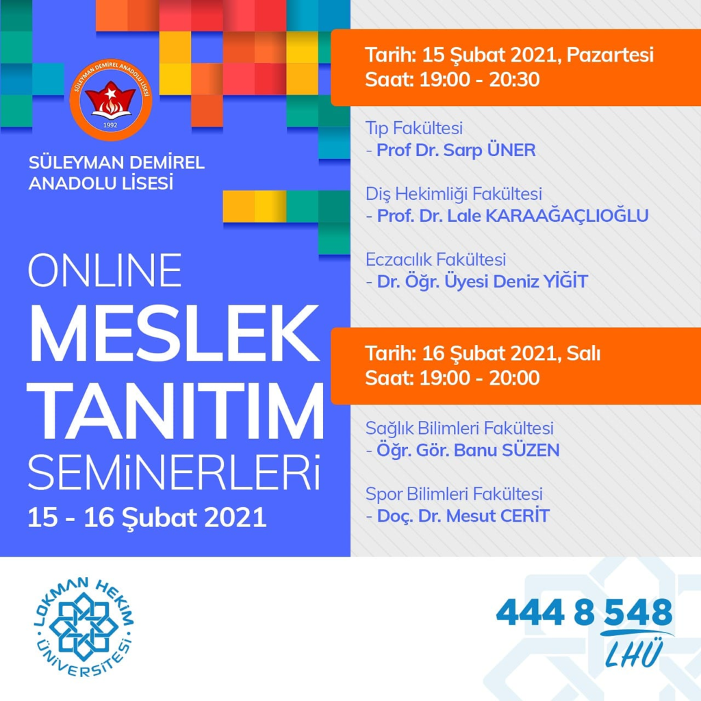 Süleyman Demirel And. Lisesi Online Meslek Tanıtım Semineri